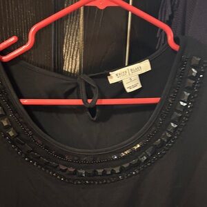 White House Black Market Black Beaded Top